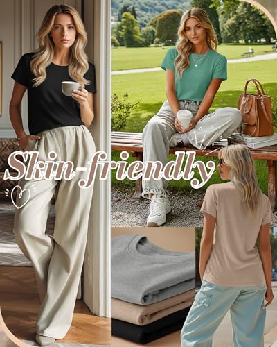 Oakgarden 4 Pack Nursing Breastfeeding Shirts - color: Light Gray, Green, Light Brown, Black, size: Small