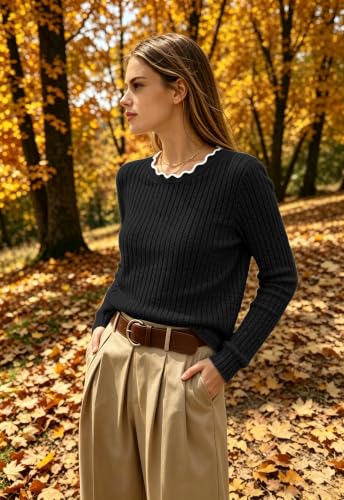 WIHOLL Womens Long Sleeve Shirts Lightweight Tunic Fall Top Sweaters 2026 - color: 02-black, size: X-Large