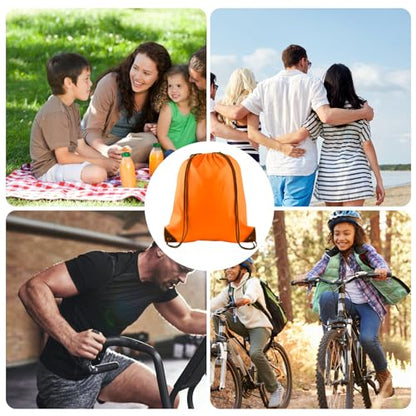 KUUQA 2Pcs Orange Drawstring Backpack Bags - color: Orange