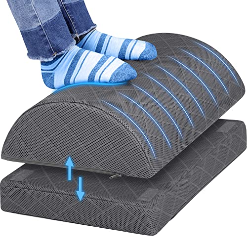 CushZone Foot Rest for Under Desk at Work, Grey-16.9 in - color: Grey, size: Large