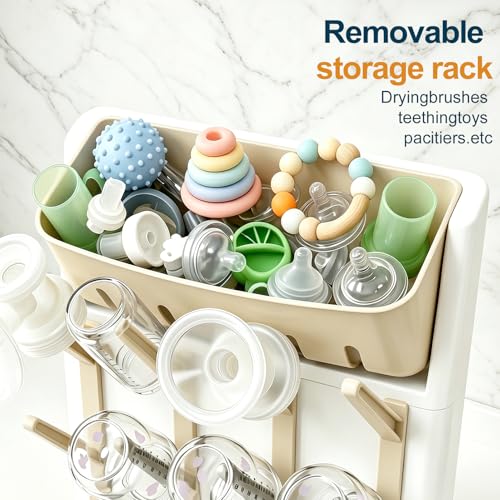 GoMaihe Baby Bottle Drying Rack: Space Saving Vertical Bottle Dryer Holder - color: Gray, size: Upgraded