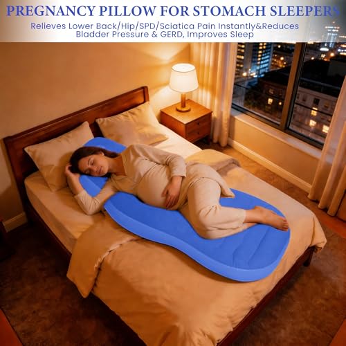 Inflatable Pregnancy Pillow with Belly & Head Hole, for Stomach Sleepers