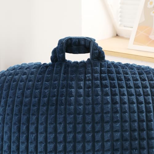 Reading Pillow with Arms for Sitting in Bed,Backrest,Blue Flannel,M - color: Navy, size: Standard(17")