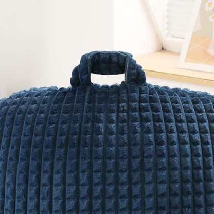 Reading Pillow with Arms for Sitting in Bed,Backrest,Blue Flannel,M - color: Navy, size: Standard(17")