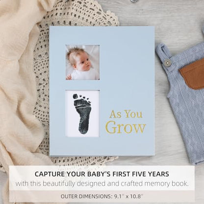 Keepsake Memory Book for Baby Boys or Girls, First 5 Year Baby Book - color: Light Blue