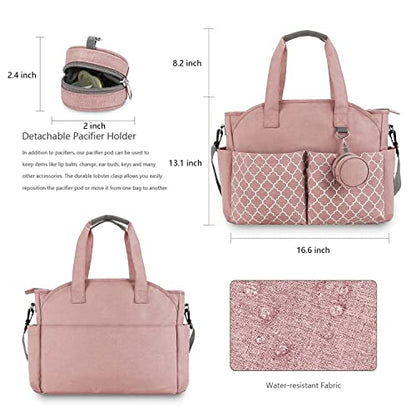 Diaper Bag Tote Large Baby Changing Bag with Changing Station - color: Pink