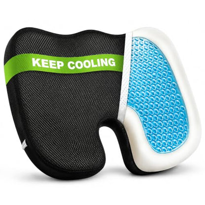 Cooling Ergonomic Memory Foam Seat Cushion, Breathable Mesh Cover, Black - color: Mesh Balck
