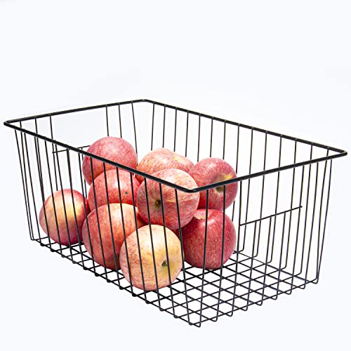 16inch Upright Freezer Organizer Baskets for 13-14,16-21 cu.ft Standup Freezer, Settle freezer chaos and reduce food waste effectively, Durable, Fully Use Space, Improve Air Circulate, Black, Pack 3 - color: 16*12*6, black