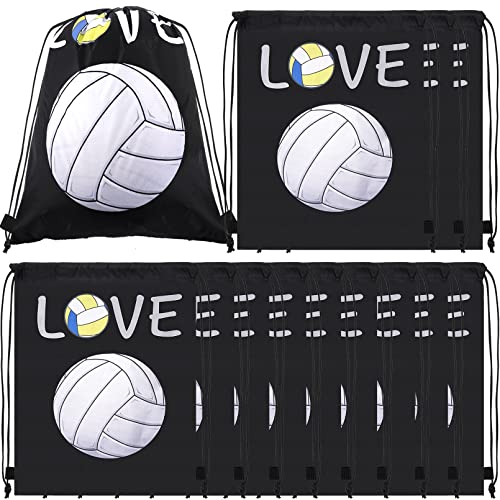 12Pack Volleyball Drawstring Backpacks Gift Bags, 17 x 13.4 in - style: Volleyball