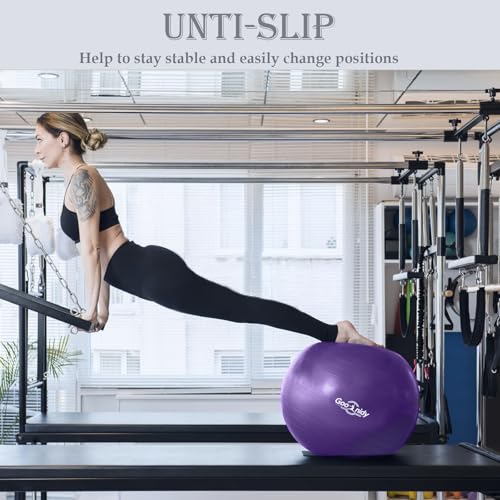 Soft Exercise Ball, Yoga Pregnancy Ball Chair, Pilates Equipment with Pump - color: Purple, size: M(19-22inch/48-55cm)