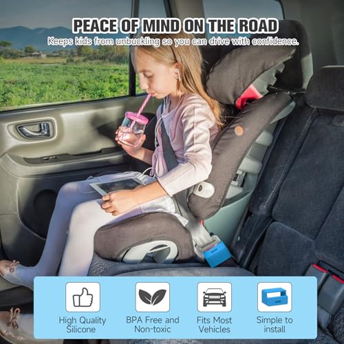 Morlike Silicone Seatbelt Secure Buckle Safety Cover Lock (BLUE2-2 PCAK) - color: BLUE2-2 PCAK