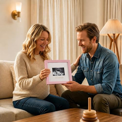 KINLINK Baby Sonogram Picture Frame, Ultrasound Picture Frame Light Pink - color: Light Pink, size: 6x6