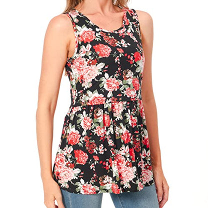 Bearsland Maternity Nursing Tank Tops - color: Emerald Green & Dark Orange Red & Red Peony, size: X-Large