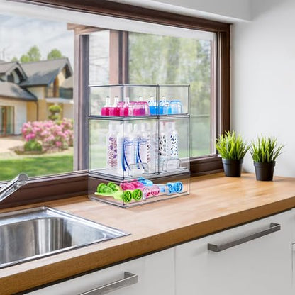 Sorbus Stackable Storage Drawers, Clear Acrylic Pull-Out Organizer (2 Pack) - size: 2 Pack