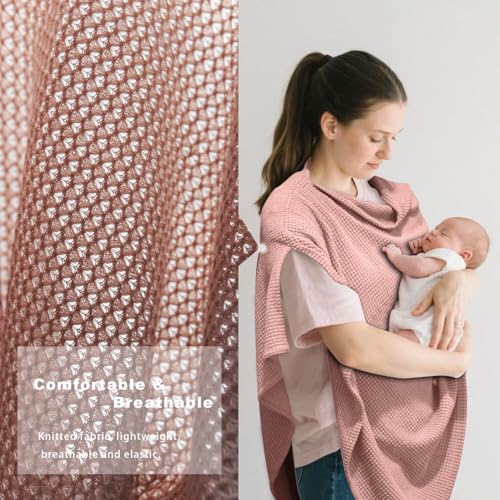 Pink Nursing Cover Up for Breastfeeding, Privacy Poncho - color: Pink