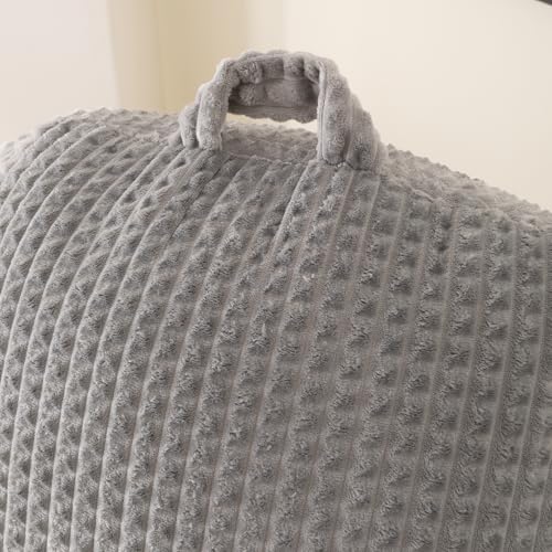 Reading Pillow with Arms for Sitting in Bed,Backrest,Gray Flannel,M - color: Grey, size: Standard(17")