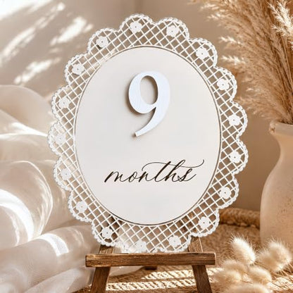 Baby Girl Monthly Milestone Sign Double-Sided (M09) - color: M09