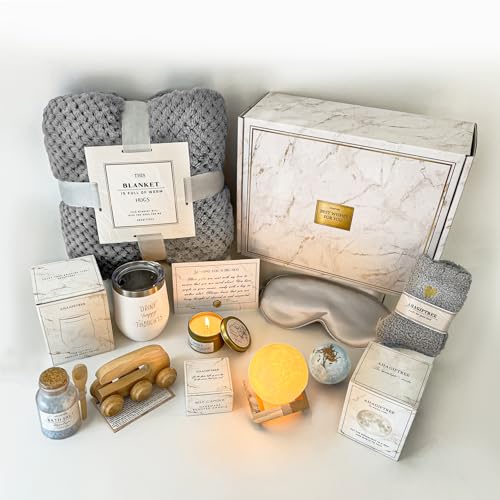AHAGIFTREE Gift Basket Gifts for Women,11PC Birthday,Sympathy,Surgery Recovery Gifts Women,Get Well Soon After Surgery,Condolences Basket for Loss,Sympathy - color: Grey