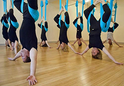 Aerial Yoga Swing Set, Ultra Strong Hammock Trapeze Extension, Antigravity Ceiling Hanging Sling Inversion Exercises - color: Black