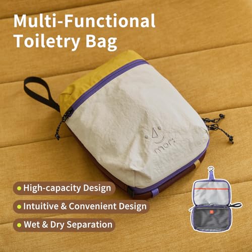 morning deer Medium Sized Toiletry Bag Travel Bag Wet-Dry with Hanging Hook