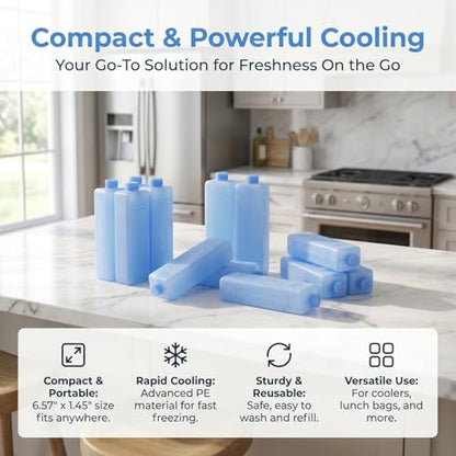Housoutil Reusable Ice Packs, 12 Pack for Coolers and Lunch Bags