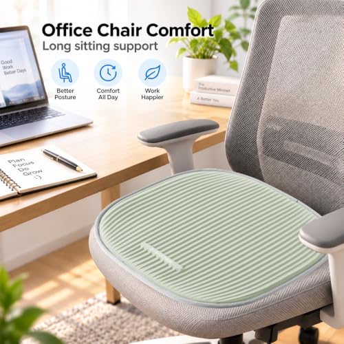 Cooling Gel Seat Cushion for Office Chair & Car Seat, Green - color: Green