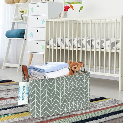 Rectangular Collapsible Grey Point Storage Basket Nursery Organizer - color: REC Grey Point
