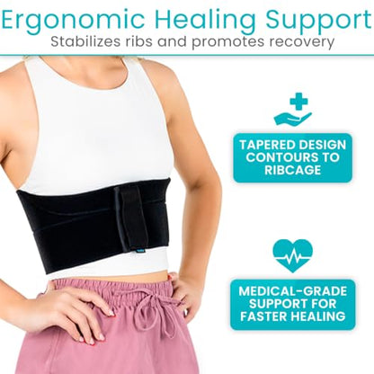 Vive Broken Rib Brace for Women, Men - Rib Cage Support Belt for Fractured - size: Small