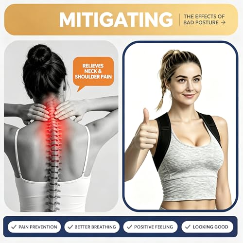 Posture Corrector for Women and Men, Adjustable Upper Back Brace