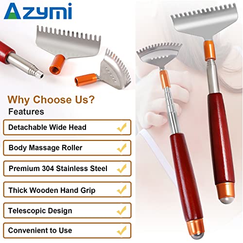 Back Scratcher with 2Pcs Detachable Claws & Massage Roller - size: 2 heads