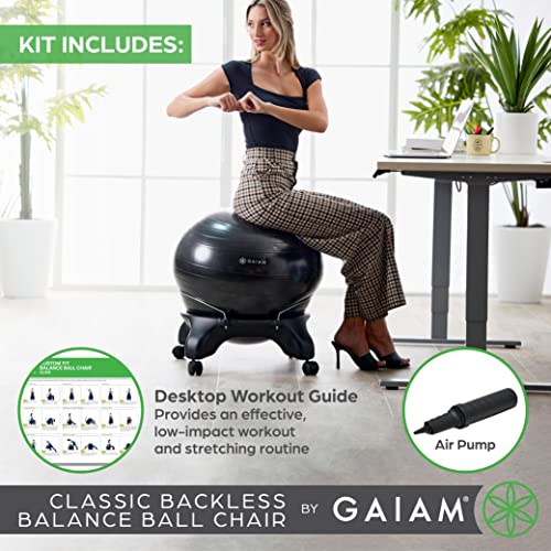 Gaiam Classic Backless Balance Ball Chair, Charcoal - color: Charcoal, style: Backless