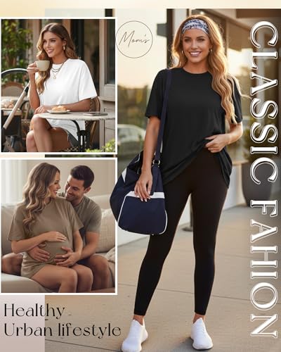 3 Pack Women's Oversize Nursing Tops - color: Light Brown, White, Black, size: X-Large
