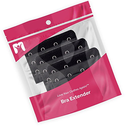 Four-Hook Bra Extender (Value 6-Pack: 3 Black & 3 Beige) - Ideal for Pregnancy