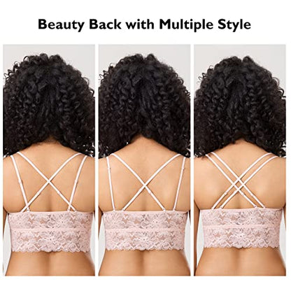 MOMANDA Women's Plus Size Nursing Bra Lace Bralette Wireless Padded Maternity Breastfeeding Bras - color: Gentle Rose, size: Large Plus