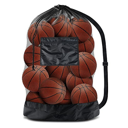 BROTOU Extra Large Mesh Ball Bag, Drawstring Socce Bag for Coach - size: 30" x 40"