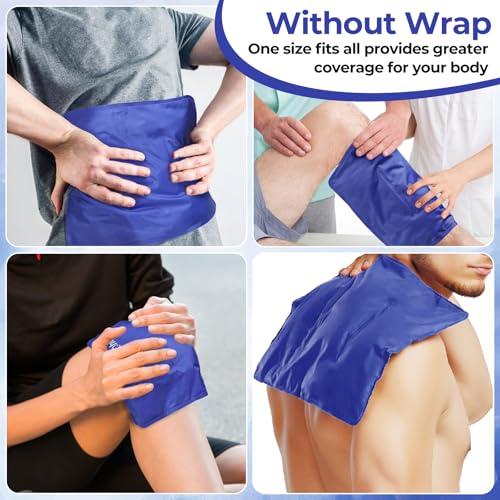 Ohuhu Ice Pack for Injuries Reusable X-Large 14"x11" Hot Cold Pack Wrap - color: Blue, size: 14"x11"(1 Pack)