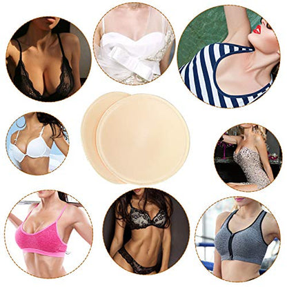 3 pairs Round Soft Bra Inserts Pads Removable Sport Bra Cups inserts Mastectomy Bra Inserts For Bikini Top Swimsuit - color: A/B White/Beige/Black