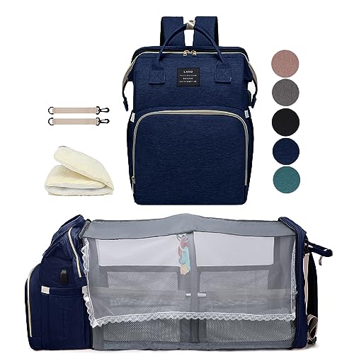 houscly Diaper Bag Backpack with Changing Station, 25L Large Capacity - color: Blue