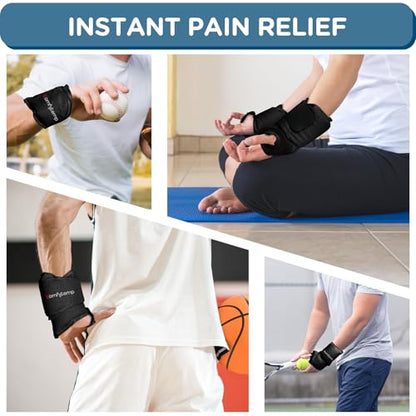 Comfytemp Wrist Ice Pack Wrap for Carpal Tunnel Relief, 2 Packs, Black - color: Black, size: 20"x4"