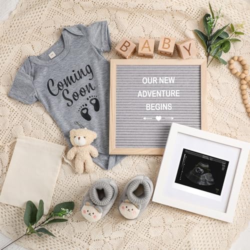 Canlierr 9 Pcs Pregnancy Announcement Set Baby Coming Soon Ideas, Gray - color: Gray