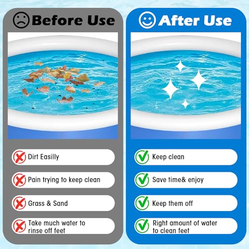 Hydream 2Pack Inflatable Pool Foot Bath Basin, Rectangular, Blue, Adult, Unisex-Kids, Foldable, Lightweight, Portable, Keeps Pool Clean, Time Saver