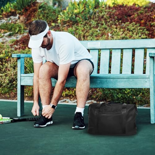 Capolo Expandable Travel Duffle Bag Weekender Overnight Bags for Women Men - color: Black, size: Large