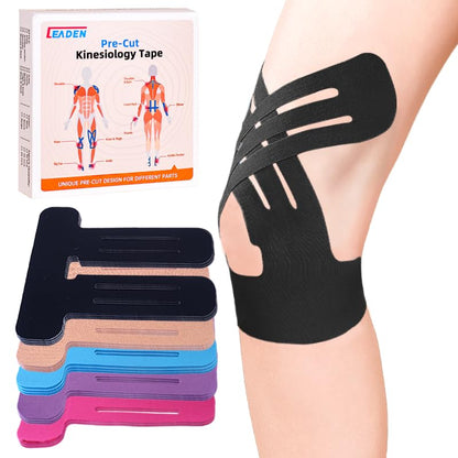 Precut Kinesiology Tape for Knees, Upgraded, 10 Pcs, Black - color: Black, size: 10 Pcs
