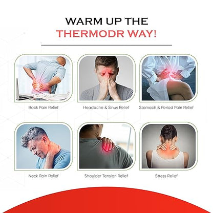 Microwavable Heating Pad for Neck, Back, & Shoulders - Heating Bean Bag Microwavable Pillow w/Elasticated Strap - Wheat & Lavender Aromatherapy Heating Pad Wrap - ThermoDR, Red - size: Scented, style: Red