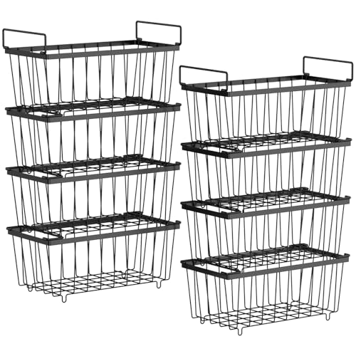 iSPECLE Chest Freezer Organizer - Storage Baskets for 5 to 7 Cu.Ft, 8 Pack - color: 8-Pack Black (2 Columns)