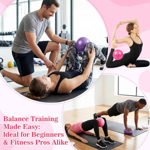 Teyva 40 Pcs Small Pilates Ball Bulk 9 Inch Mini Yoga Balls - color: Pink, Purple