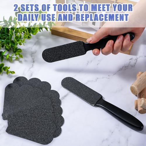 Mudder 2 Pack Pedicure Foot Files with 20 Replaceable Refill Pads,Black - color: Black