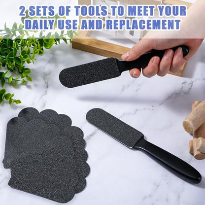 Mudder 2 Pack Pedicure Foot Files with 20 Replaceable Refill Pads,Black - color: Black