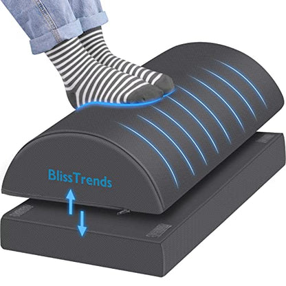 BlissTrends Foot Rest Under Desk, Foot Stool with 2 Adjustable Heights - color: Gray, size: XX-Large