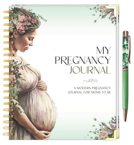 Pregnancy Journal for First Time Moms – Memory Book & Planner with Floral Pen, Weekly & Monthly Pregnancy Tracker, Baby Keepsake Book, Gift for Expecting Moms